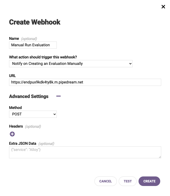 Create Webhook