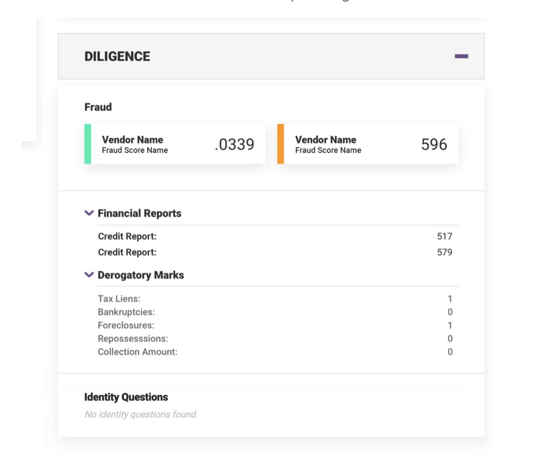Deligence panel screenshot
