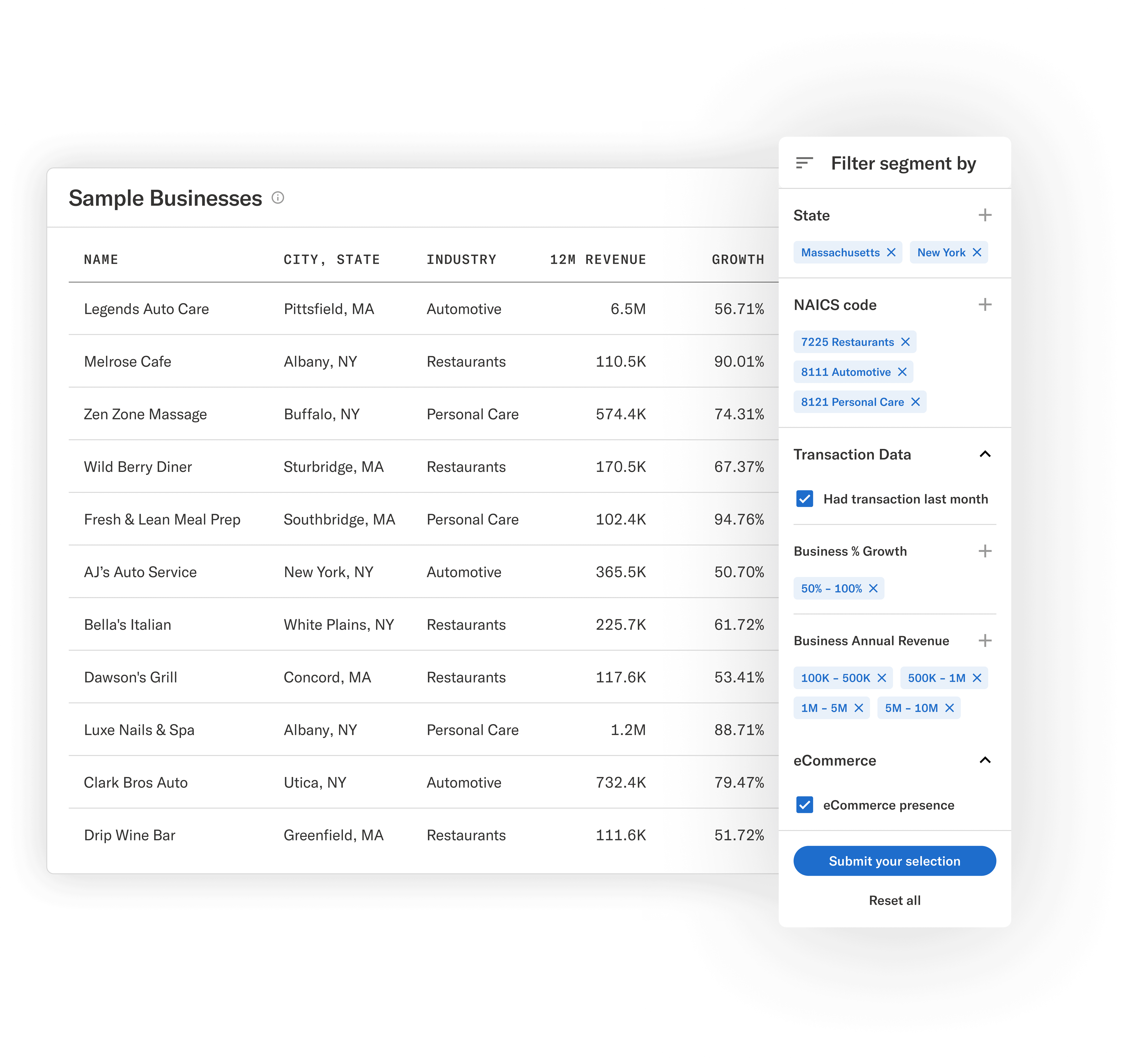 Enigma Business List Filters 2x