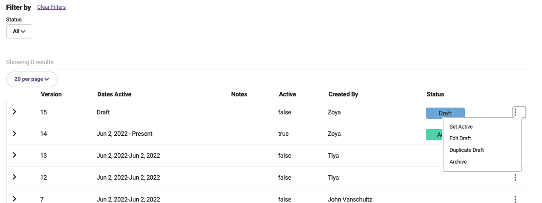 Journey Version Management Ellipsis Menu